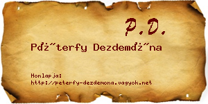 Péterfy Dezdemóna névjegykártya
